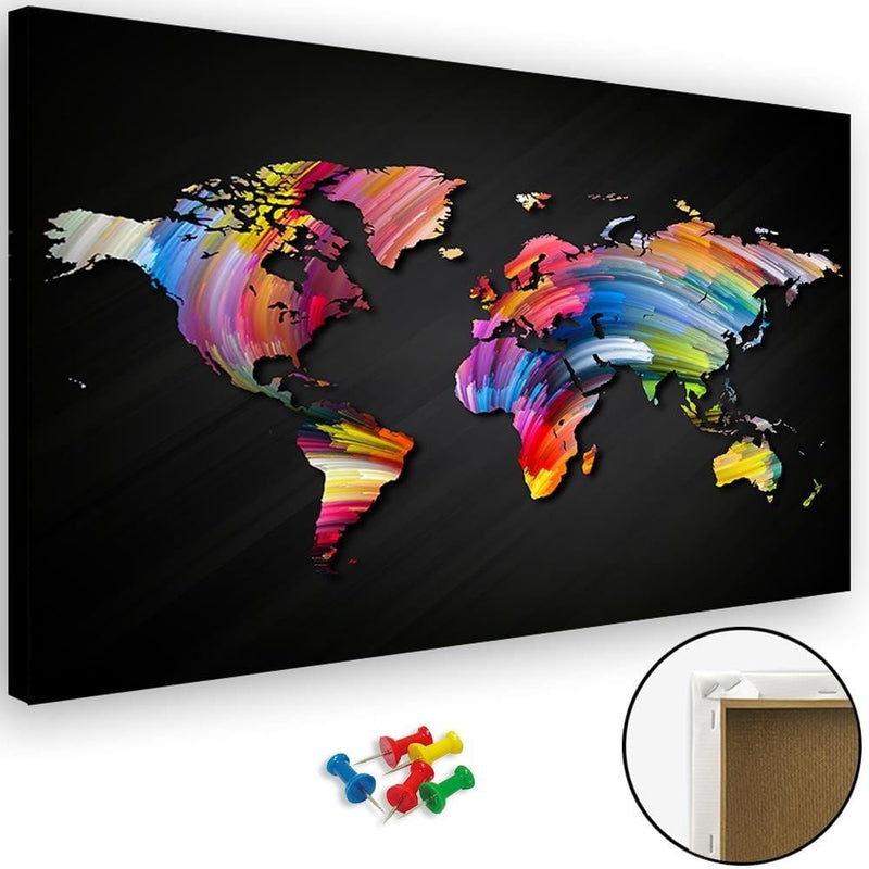 Kanva - World Map With Different Colors  Home Trends DECO