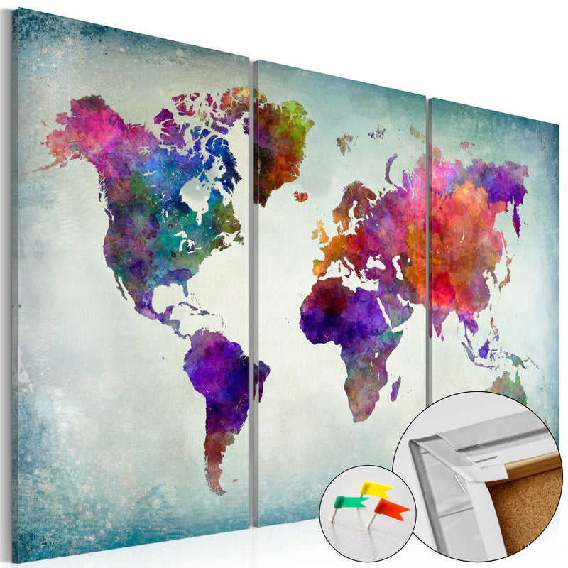 Korķa tāfele ar dekoru - Pasaule krāsās E-interjers.lv
