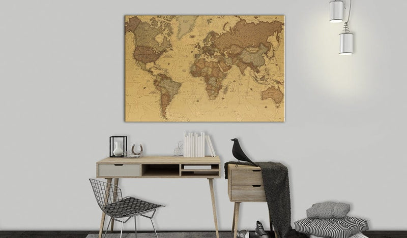 Korķa tāfele ar dekoru - Senās pasaules karte E-interjers.lv