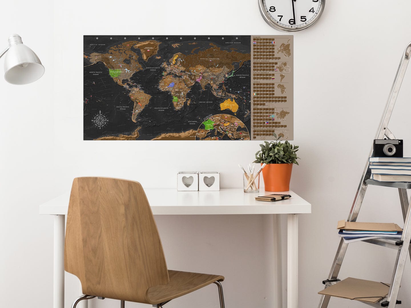 Nokasāma karte - Brūna - Poster (Angļu valodā) 100x50 Home Trends