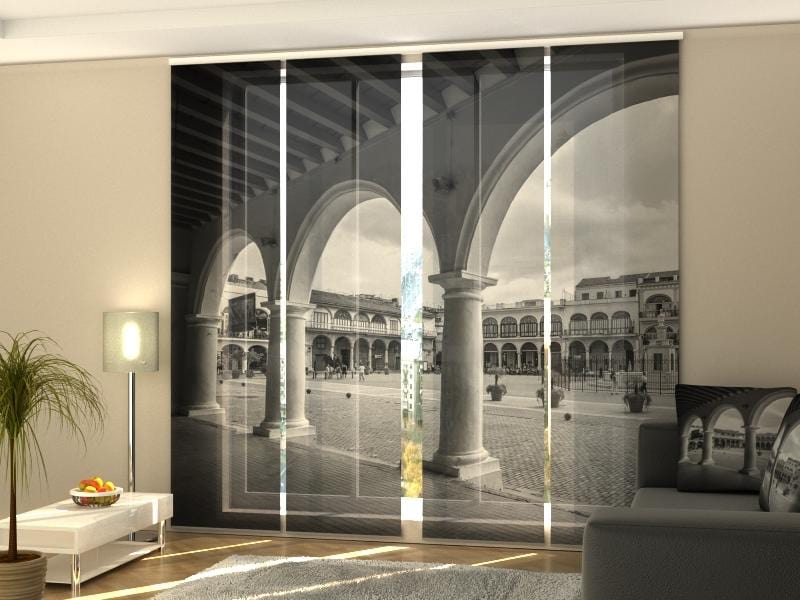 Paneļu aizkari (4 daļas) Awesome Cuba Black and White Home Trends