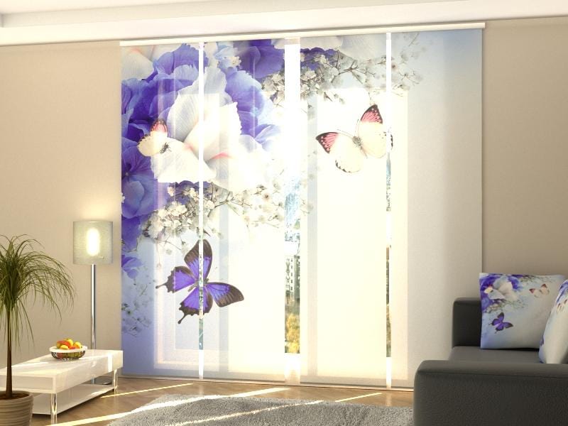 Paneļu aizkari (4 daļas) Blue Irises Home Trends