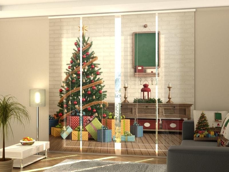 Paneļu aizkari (4 daļas) Christmas Tree with Gifts Home Trends