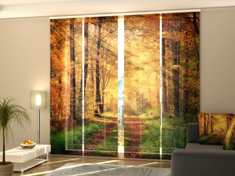 Paneļu aizkari (4 daļas) Curtains Autumn Road Home Trends