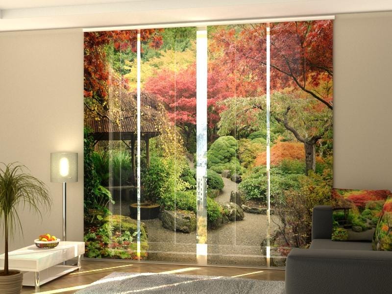 Paneļu aizkari (4 daļas) Curtains Autumnal Japanese Garden Home Trends