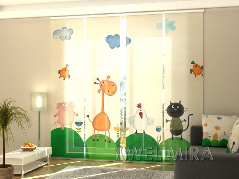 Paneļu aizkari (4 daļas) Curtains Baby Animals Home Trends