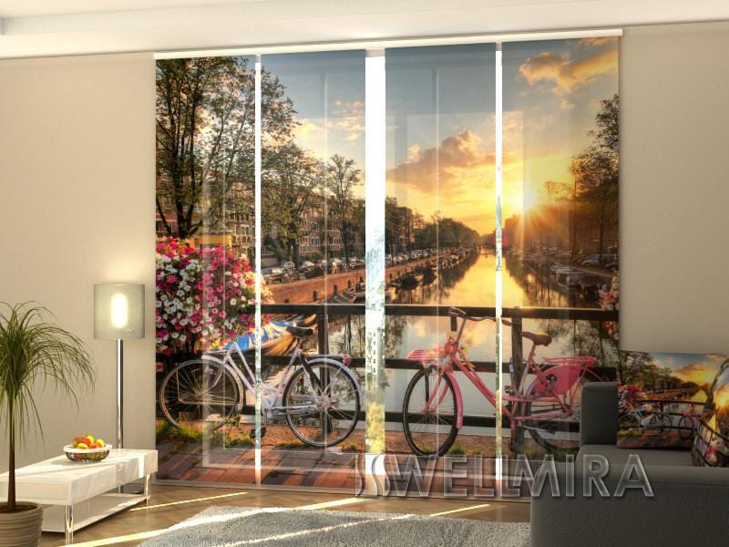 Paneļu aizkari (4 daļas) Curtains Beautiful Sunrise over Amsterdam Home Trends