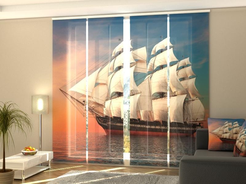 Paneļu aizkari (4 daļas) Curtains Big Sailing-ship Home Trends