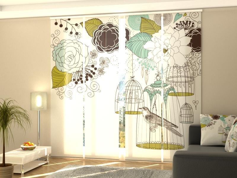 Paneļu aizkari (4 daļas) Curtains Birds of Paradise Home Trends