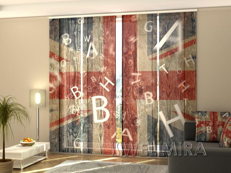 Paneļu aizkari (4 daļas) Curtains British flag Home Trends