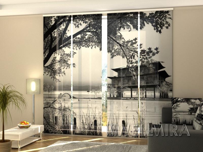 Paneļu aizkari (4 daļas) Curtains Chinese Landscape Home Trends