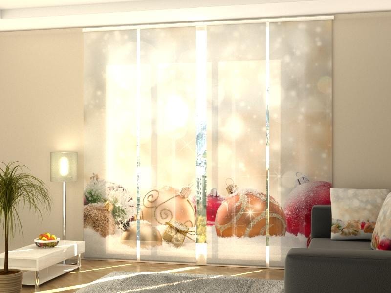 Paneļu aizkari (4 daļas) Curtains Christmas Lights and Snow Home Trends