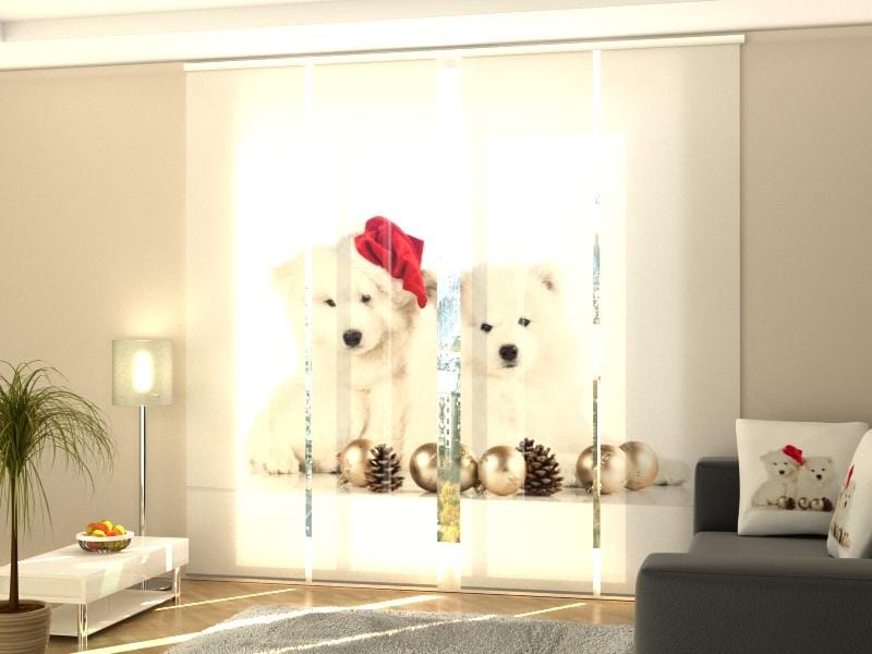 Paneļu aizkari (4 daļas) Curtains Christmas Puppies Home Trends