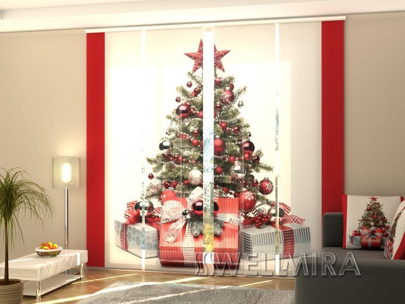 Paneļu aizkari (4 daļas) Curtains Christmas Tree in Red Style Home Trends