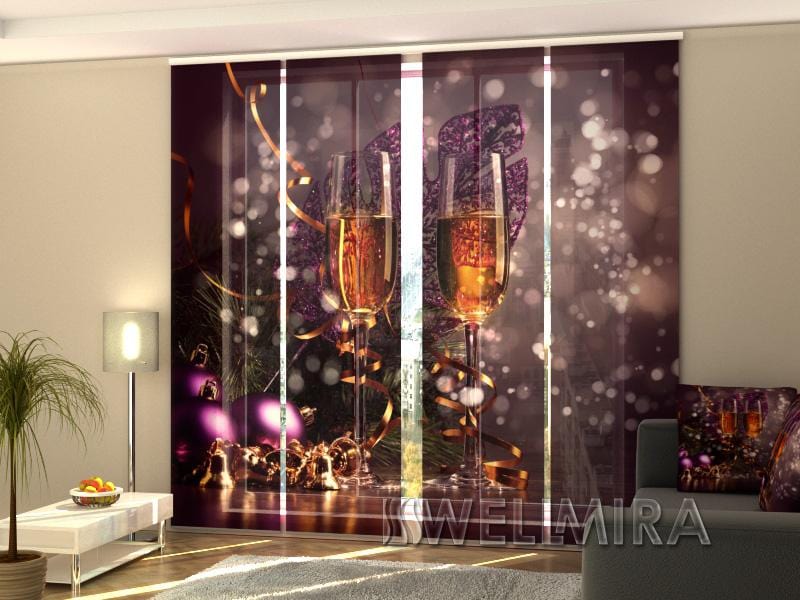 Paneļu aizkari (4 daļas) Curtains Christmas Wine Home Trends