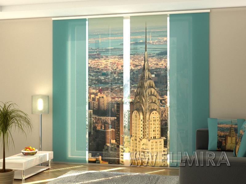 Paneļu aizkari (4 daļas) Curtains Chrysler Building Home Trends