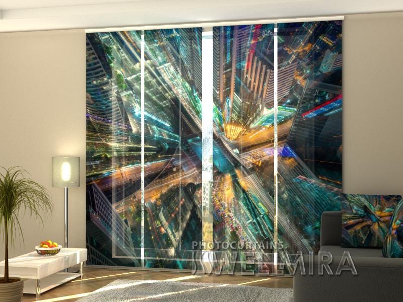 Paneļu aizkari (4 daļas) Curtains City of Art Home Trends