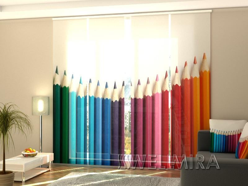 Paneļu aizkari (4 daļas) Curtains Colour Pencils Home Trends