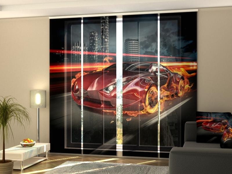 Paneļu aizkari (4 daļas) Curtains Fiery Supercar Screen / 140 / 40 Home Trends