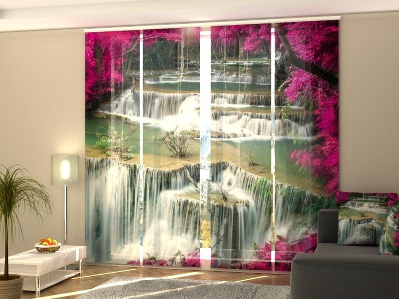 Paneļu aizkari (4 daļas) Curtains Flowers at the Waterfall Home Trends