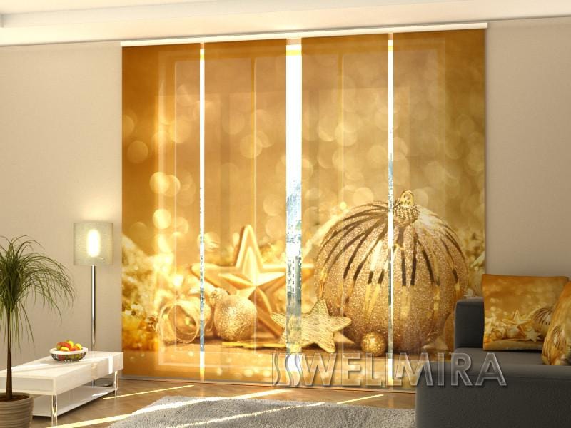 Paneļu aizkari (4 daļas) Curtains Golden Christmas Toys Home Trends