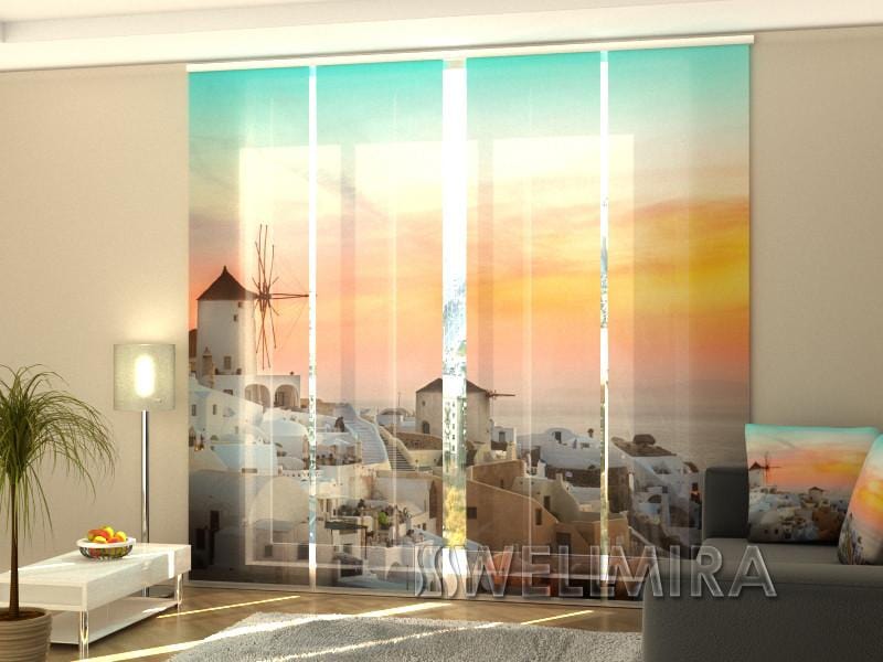 Paneļu aizkari (4 daļas) Curtains Greek Windmill Home Trends