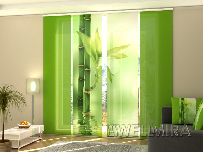 Paneļu aizkari (4 daļas) Curtains Green Bamboo Home Trends