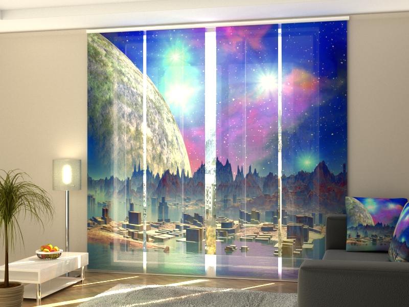 Paneļu aizkari (4 daļas) Curtains Incredible World Screen / 140 / 40 Home Trends