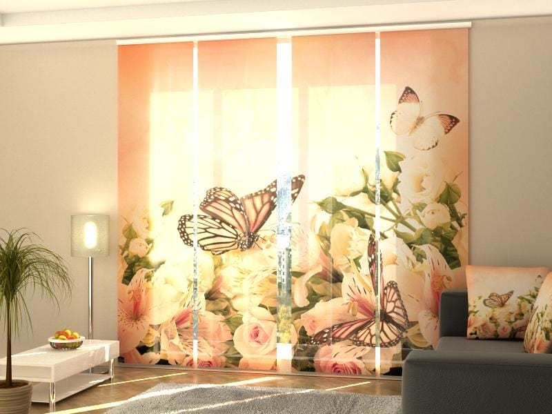Paneļu aizkari (4 daļas) Curtains Irises and Butterflies Screen / 140 / 40 Home Trends
