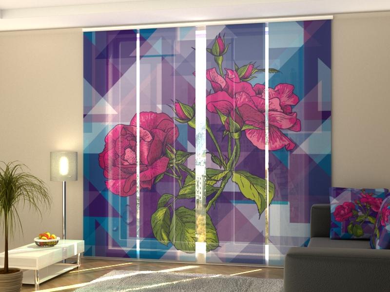 Paneļu aizkari (4 daļas) Curtains Modern Rose Home Trends