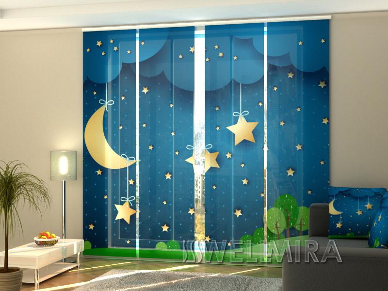 Paneļu aizkari (4 daļas) Curtains Moon and Stars Home Trends