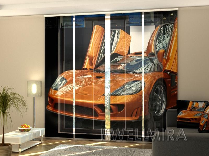 Paneļu aizkari (4 daļas) Curtains Orange Ferrari Home Trends