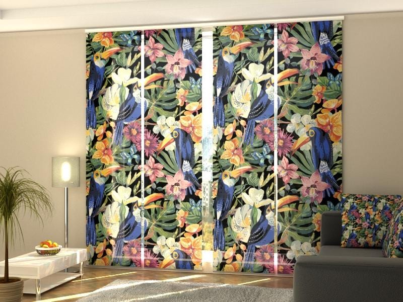 Paneļu aizkari (4 daļas) Curtains Parrots in Paradise Home Trends