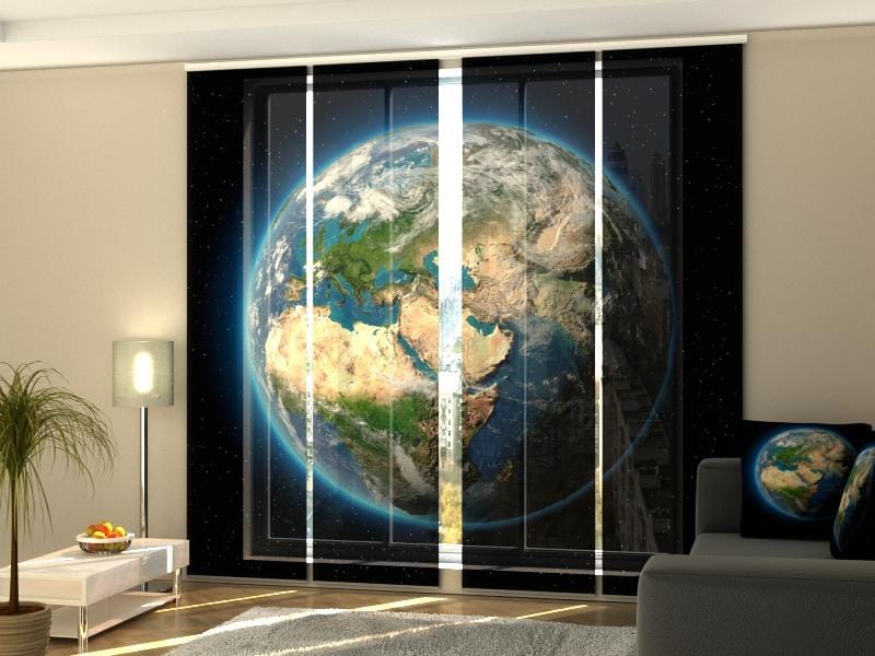 Paneļu aizkari (4 daļas) Curtains Planet Earth Screen / 140 / 40 Home Trends