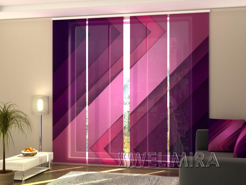 Paneļu aizkari (4 daļas) Curtains Purple Lines Home Trends