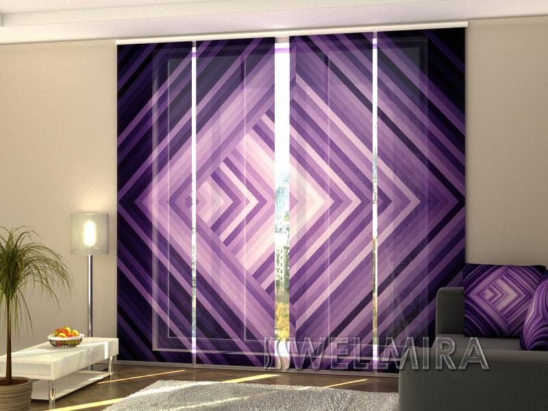 Paneļu aizkari (4 daļas) Curtains Purple Rhombuses Home Trends