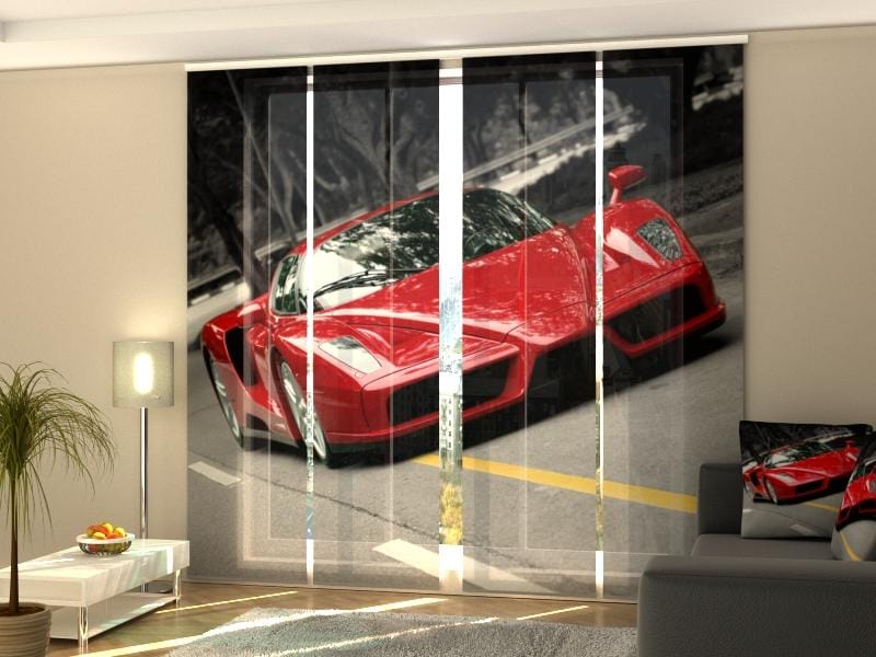 Paneļu aizkari (4 daļas) Curtains Red Supercar Screen / 140 / 40 Home Trends