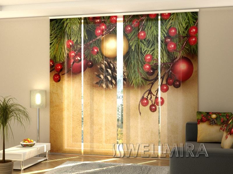 Paneļu aizkari (4 daļas) Curtains Retro Christmas Home Trends