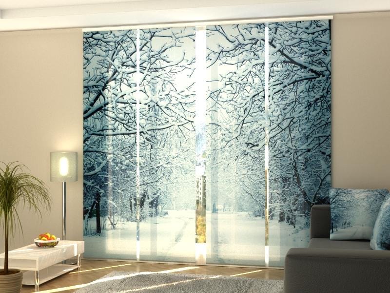 Paneļu aizkari (4 daļas) Curtains Snowy Evening Home Trends