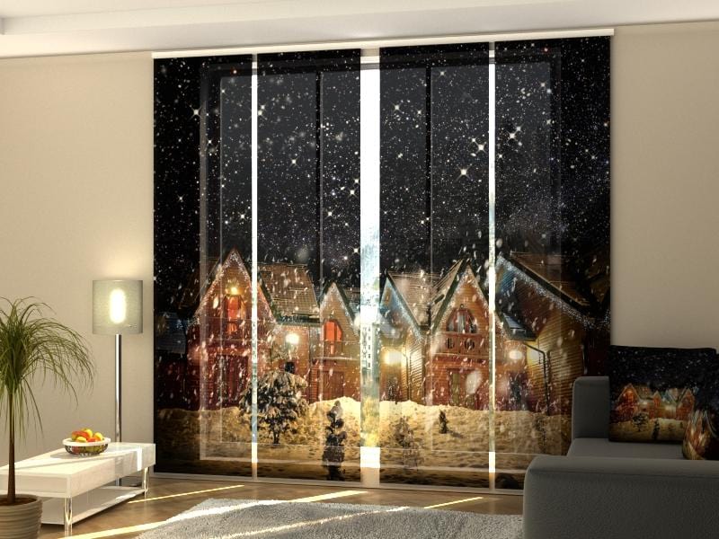 Paneļu aizkari (4 daļas) Curtains Snowy Night Home Trends