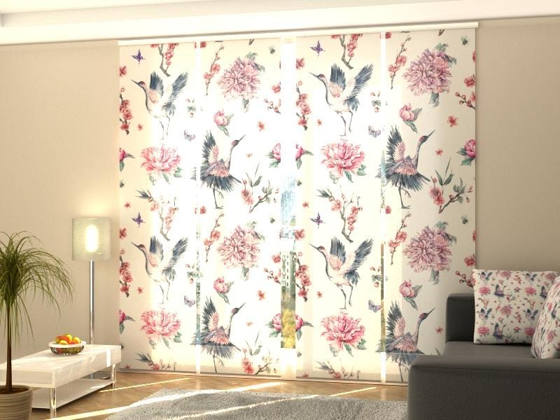 Paneļu aizkari (4 daļas) Curtains Storks and Flowers Home Trends