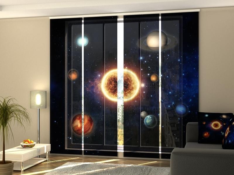 Paneļu aizkari (4 daļas) Curtains Sun and Planets Home Trends