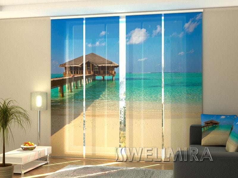 Paneļu aizkari (4 daļas) Curtains Tropical Beach at Maldives Home Trends