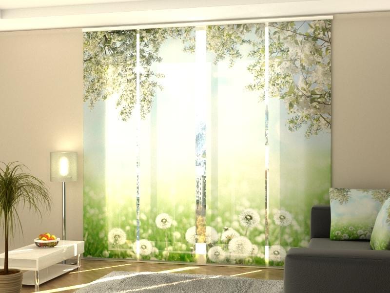 Paneļu aizkari (4 daļas) Curtains White Dandelions Home Trends