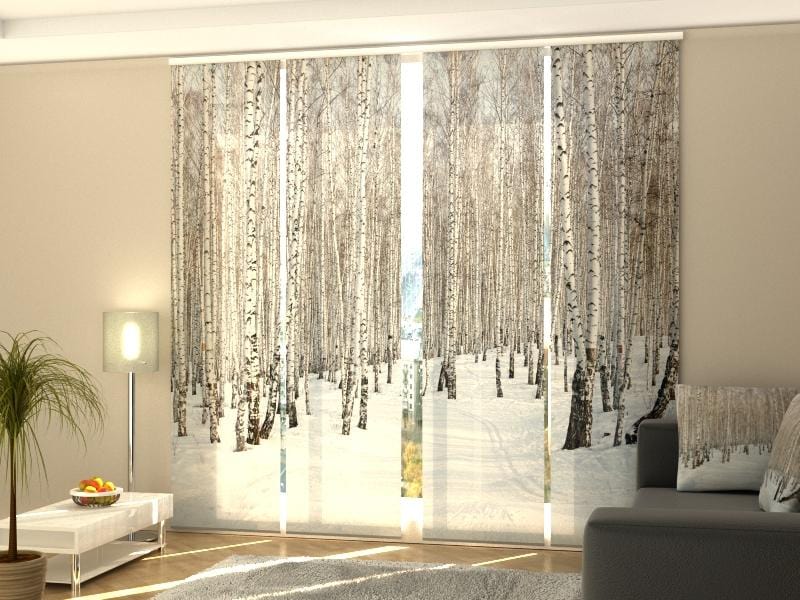 Paneļu aizkari (4 daļas) Curtains Winter Birch Forest Home Trends