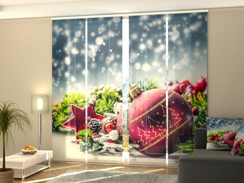 Paneļu aizkari (4 daļas) Curtains Xmas Decorations with Snow Home Trends