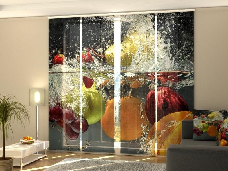 Paneļu aizkari (4 daļas) Fresh Fruit on Water Home Trends