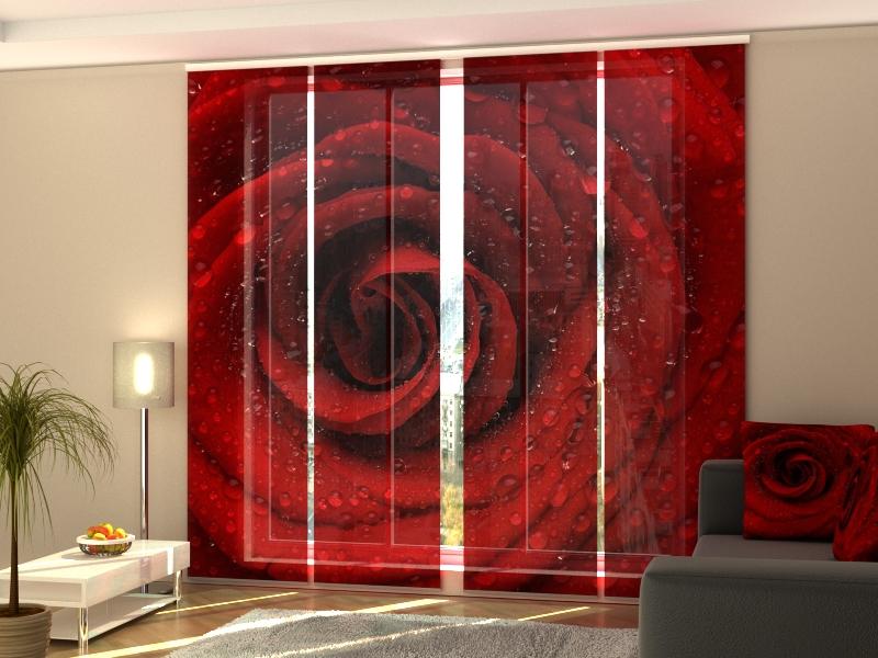 Paneļu aizkari (4 daļas) Fresh Red Rose Home Trends