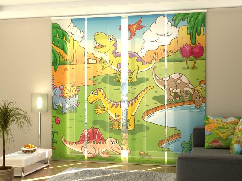 Paneļu aizkari (4 daļas) Little Dinosaurs Home Trends