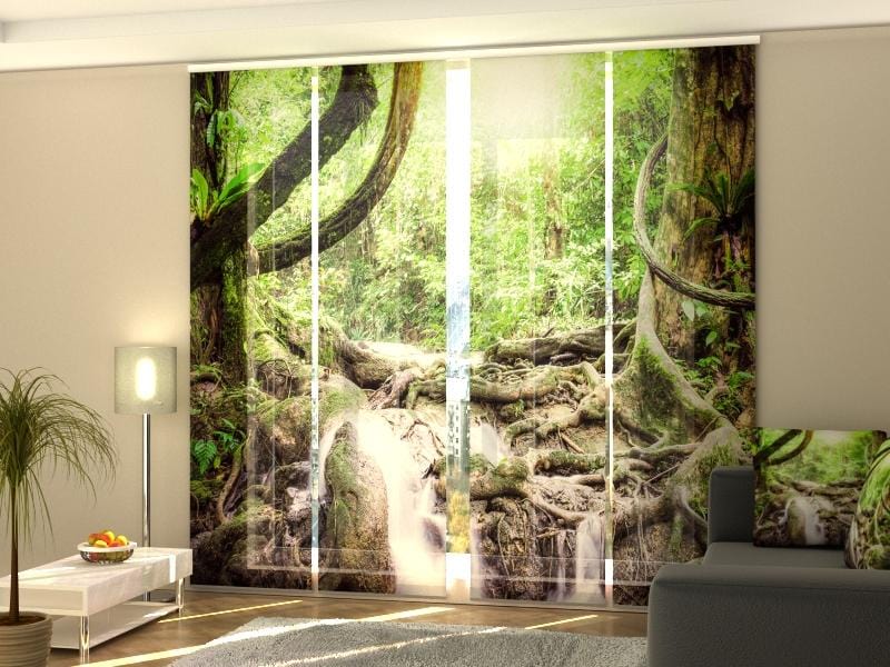 Paneļu aizkari (4 daļas) Manora Waterfall in Tropical Jungle Home Trends